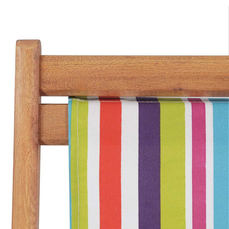 Scaun pliabil din material textil și cadru din lemn, multicolor