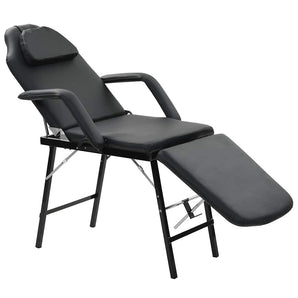 Scaun tratament facial, înlocuitor piele, 185x78x76 cm, negru