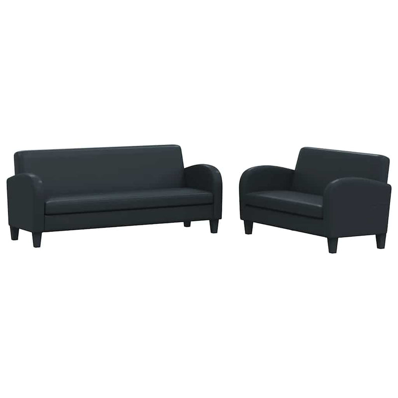Set canapea 2 buc. Piele artificială Negru