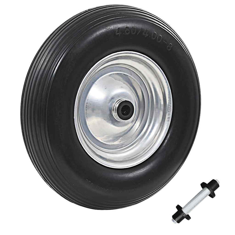 Roată de roabă cu osie, 4.00-8, PU solid, 390 mm