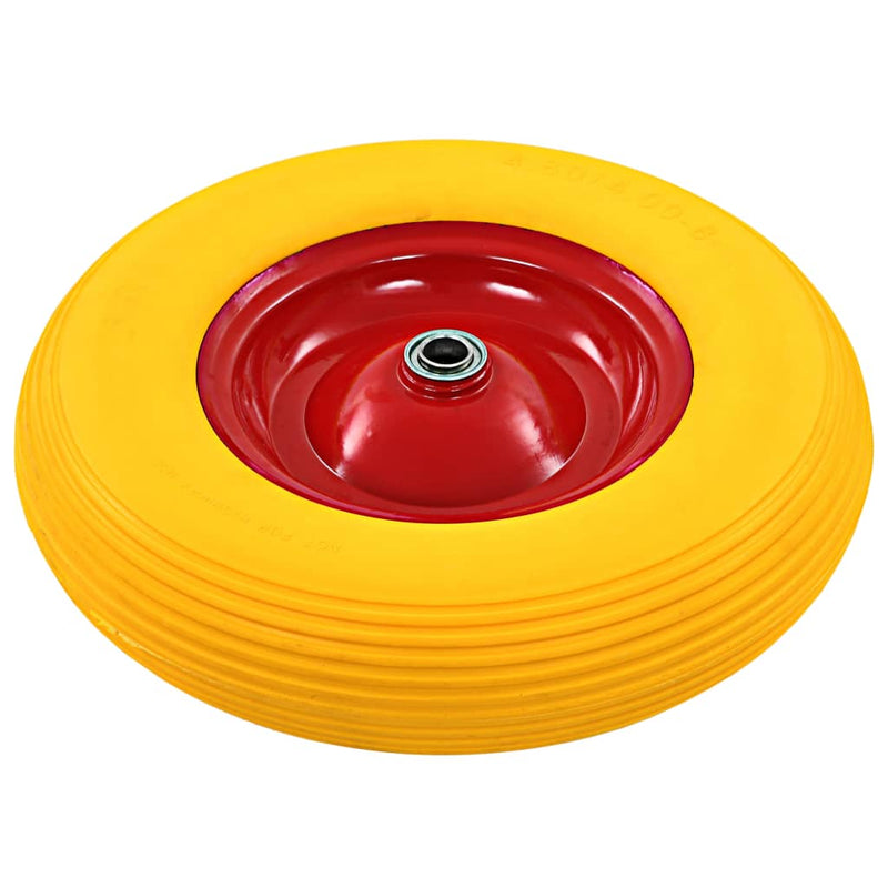 Roată de roabă cu osie, 4.00-8, PU solid, 390 mm