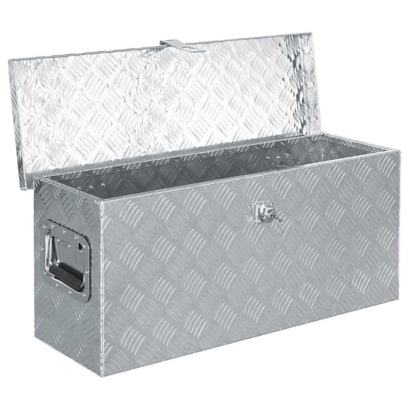 Cutie din aluminiu, 76,5 x 26,5 x 33 cm, argintiu