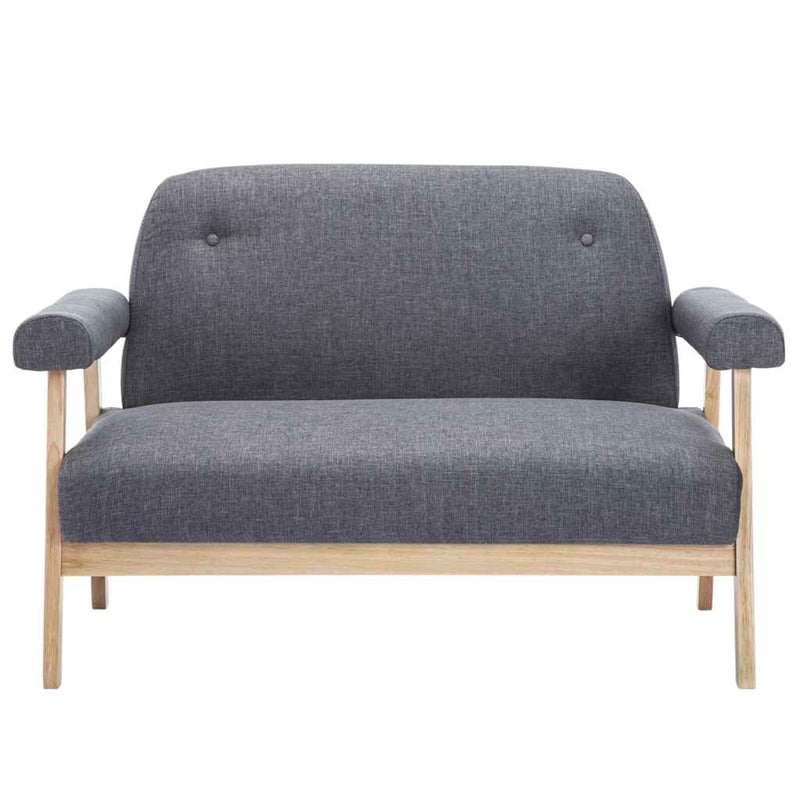 Canapea cu 2 locuri, gri închis, material textil