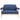 Canapea cu 2 locuri, albastru, material textil
