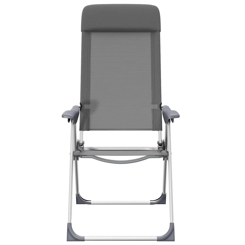 Scaune de camping pliante, 4 buc., gri, aluminiu
