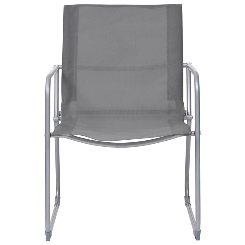 Set mobilier de grădină, 4 piese, gri, oțel și textil