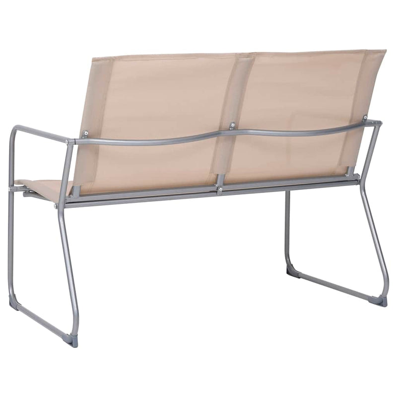 Set mobilier de grădină, 4 piese, crem, oțel și textil