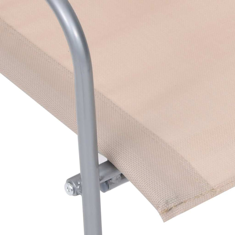 Set mobilier de grădină, 4 piese, crem, oțel și textil