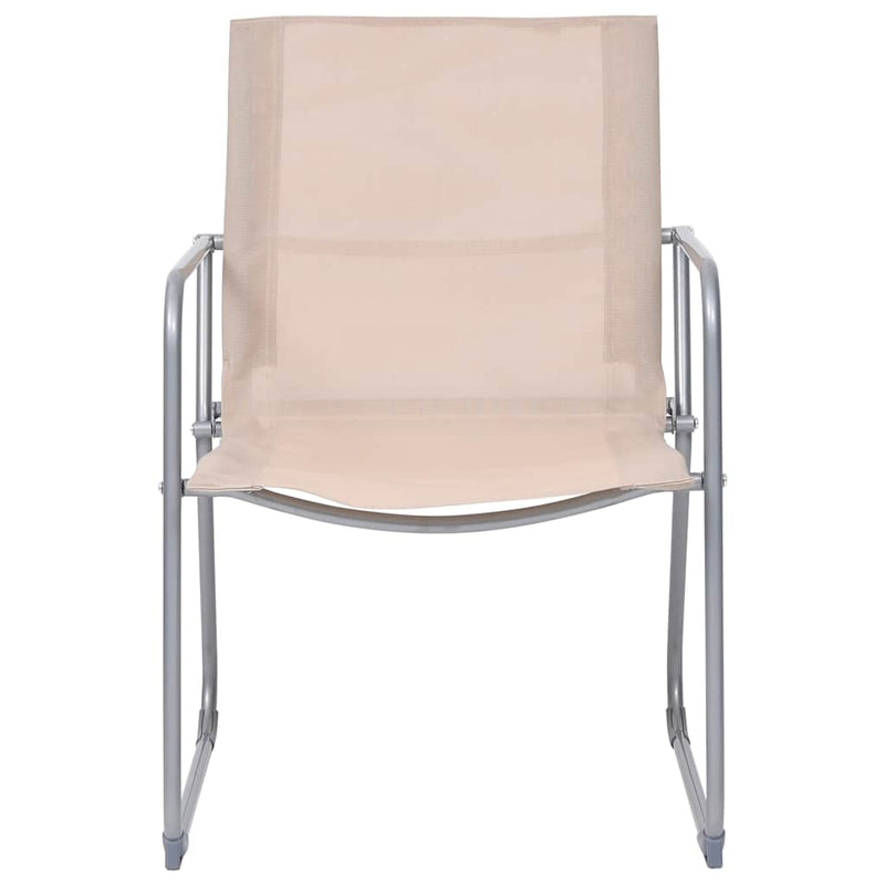 Set mobilier de grădină, 4 piese, crem, oțel și textil