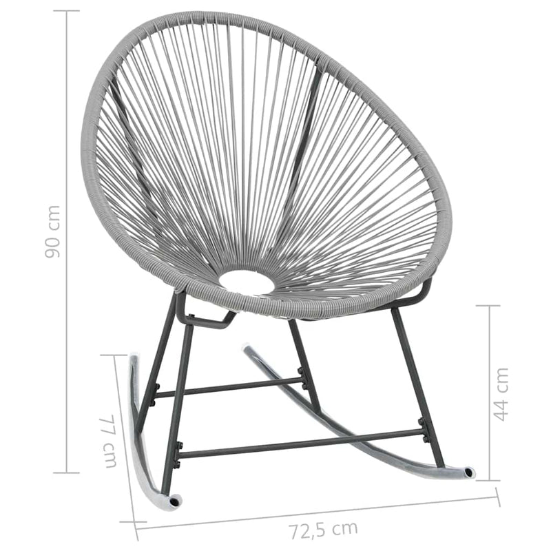 Balansoar de exterior tip lună, gri, poliratan