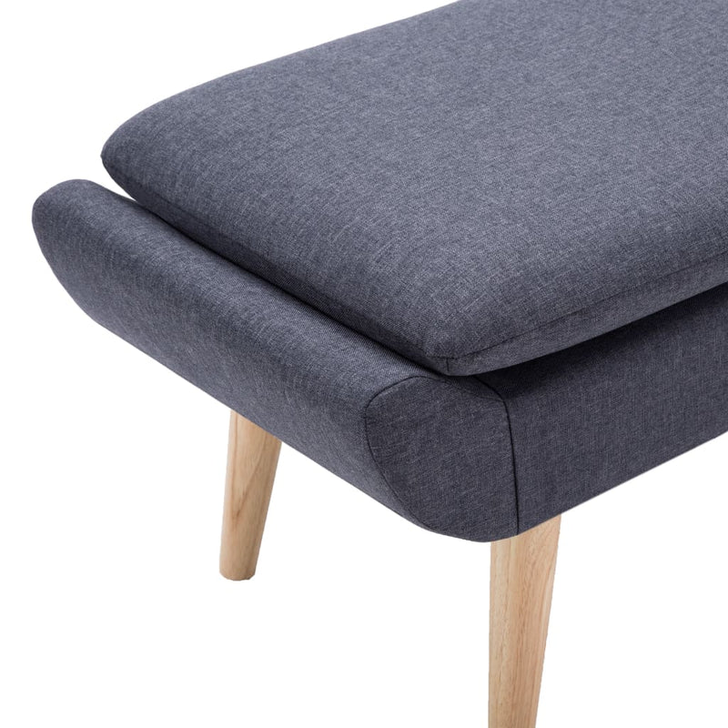 Taburet, tapițerie din material textil, 73x43x42 cm, gri închis