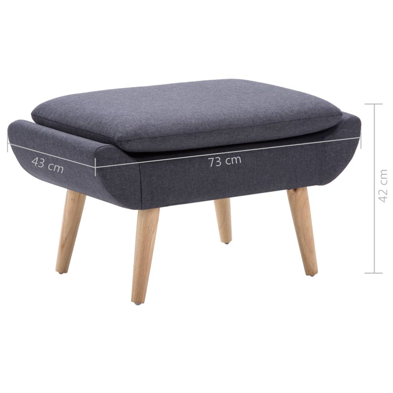 Taburet, tapițerie din material textil, 73x43x42 cm, gri închis