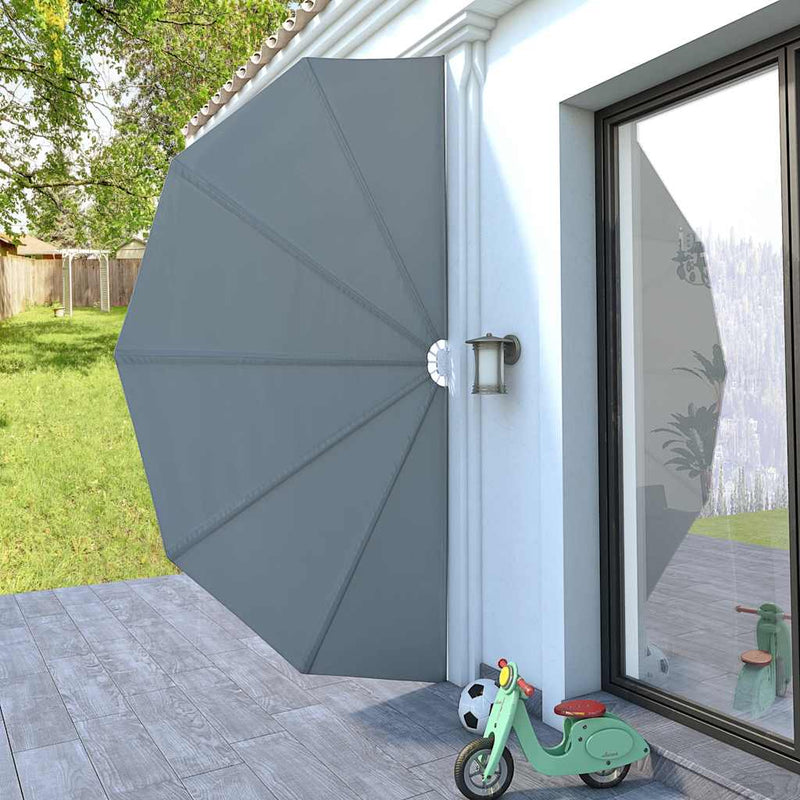 Copertină laterală pliabilă de terasă, gri, 200 cm