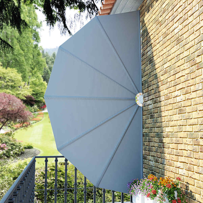 Copertină laterală pliabilă de terasă, gri, 200 cm