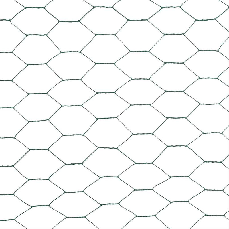 Plasă de sârmă găini, verde, 25 x 1,5 m, oțel cu înveliș PVC