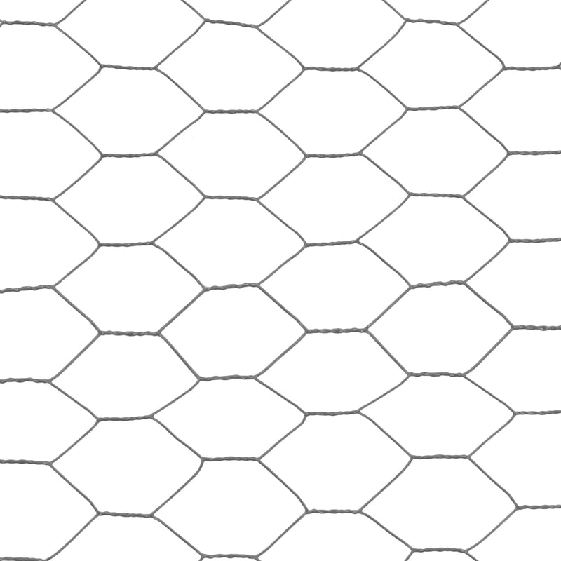 Plasă de sârmă găini, gri, 25 x 0,5 m, oțel cu înveliș PVC