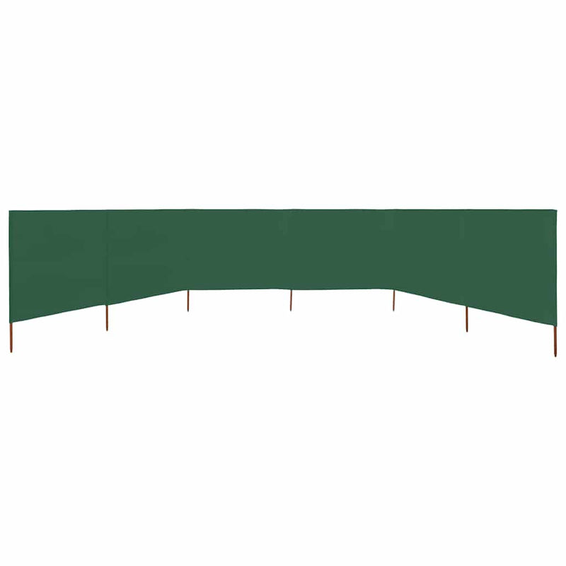 Paravan anti-vânt cu 6 panouri, verde, 800 x 80 cm, textil