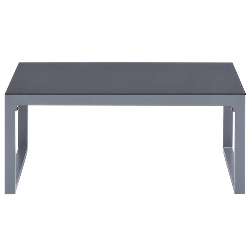 Set mobilier de grădină cu perne 3 piese negru aluminiu