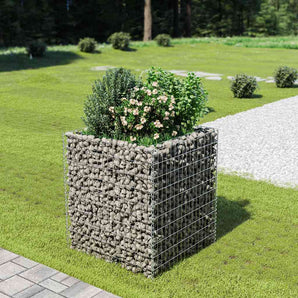 Strat înălțat gabion, 90 x 90 x 100 cm, oțel galvanizat