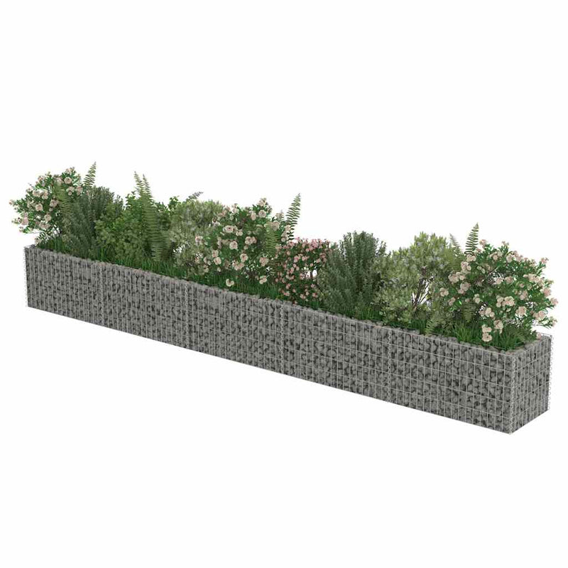 Strat înălțat gabion, 450 x 50 x 50 cm, oțel galvanizat