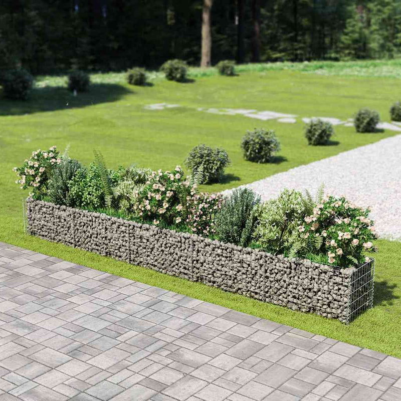 Strat înălțat gabion, 450 x 50 x 50 cm, oțel galvanizat