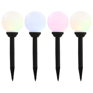 Lămpi solare de exterior cu LED, 4 buc., 15 cm, RGB, sferic