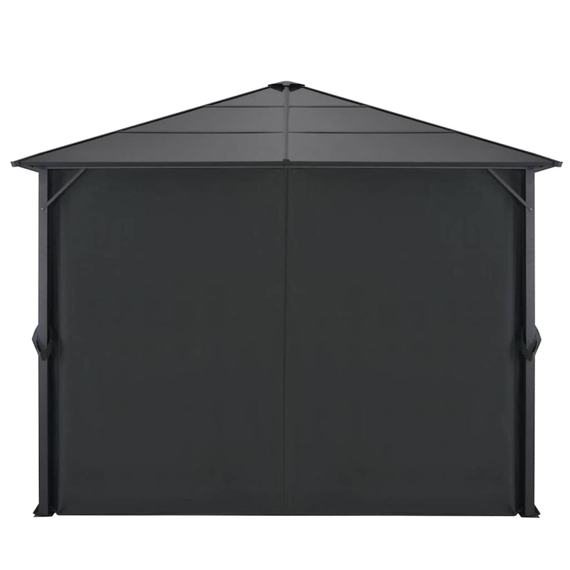 Pavilion cu perdea, negru, 3 x 3 m, aluminiu