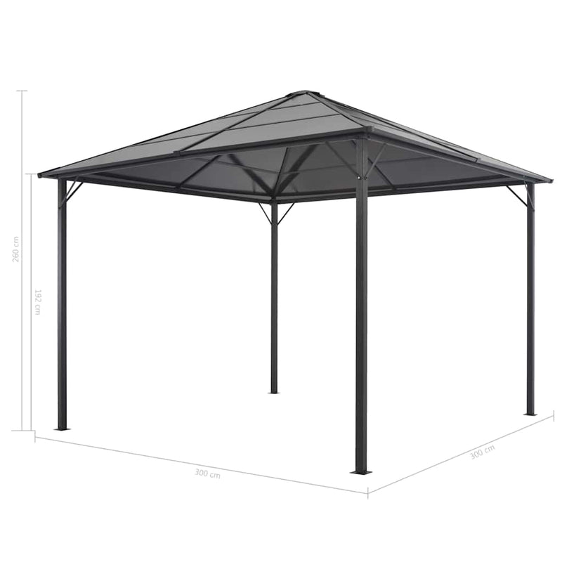 Pavilion cu perdea, negru, 3 x 3 m, aluminiu