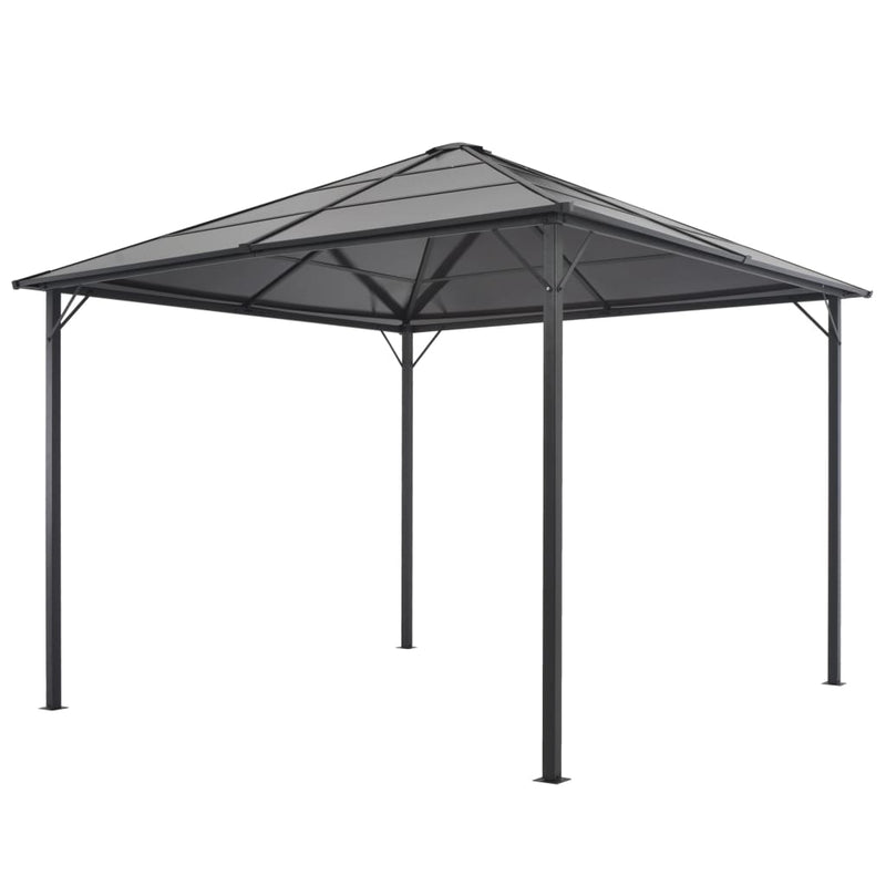 Pavilion cu acoperiș, antracit, 3 x 3 m, aluminiu