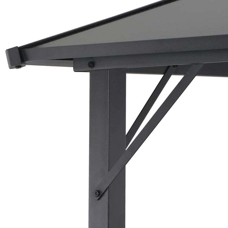 Pavilion cu acoperiș, antracit, 3 x 3 m, aluminiu