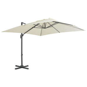 Umbrelă de grădină cu consolă și stâlp din aluminiu, 300x300 cm, culoare nisip