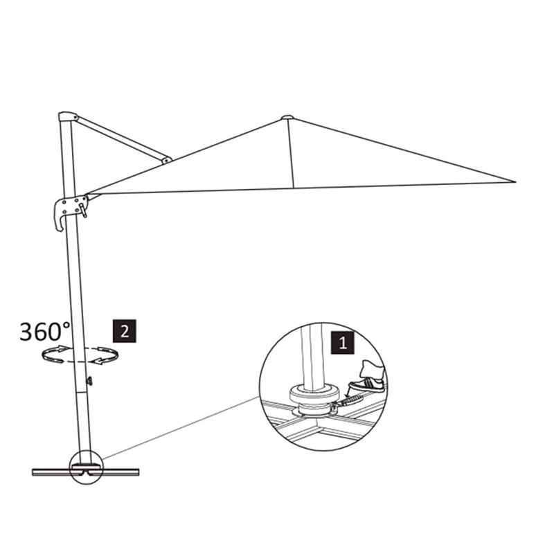 Umbrelă de grădină cu consolă și stâlp din aluminiu, antracit, 400x300 cm