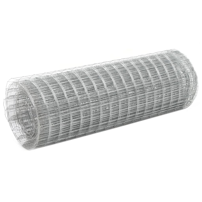 Plasă de sârmă găini, argintiu, 25 x 0,5 m, oțel galvanizat