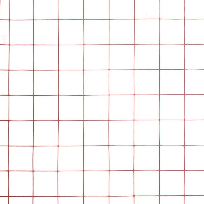 Plasă de sârmă găini, roșu, 25 x 1,5 m, oțel cu înveliș PVC