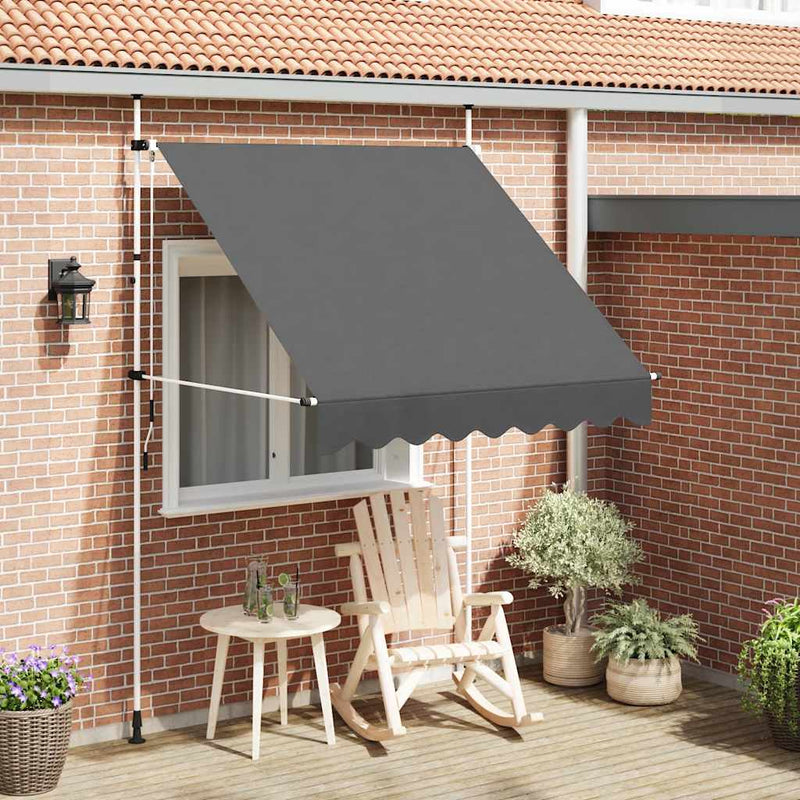 Copertină retractabilă manual, antracit, 200 cm