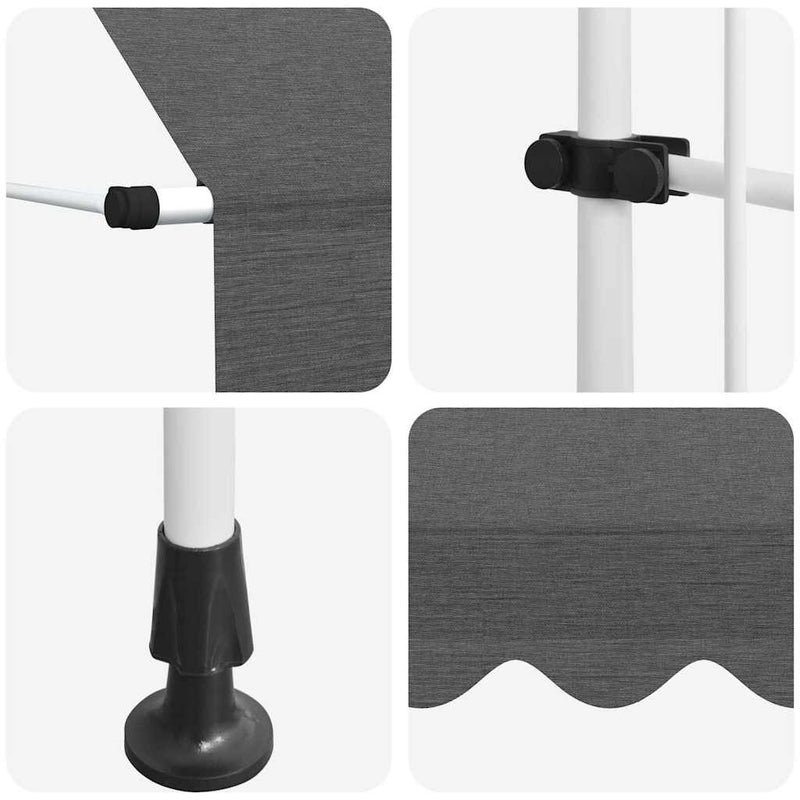 Copertină retractabilă manual, antracit, 300 cm