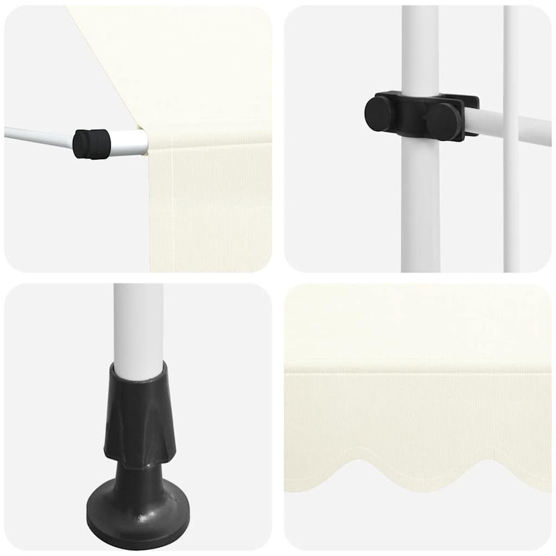 Copertină retractabilă manual, crem, 150 cm