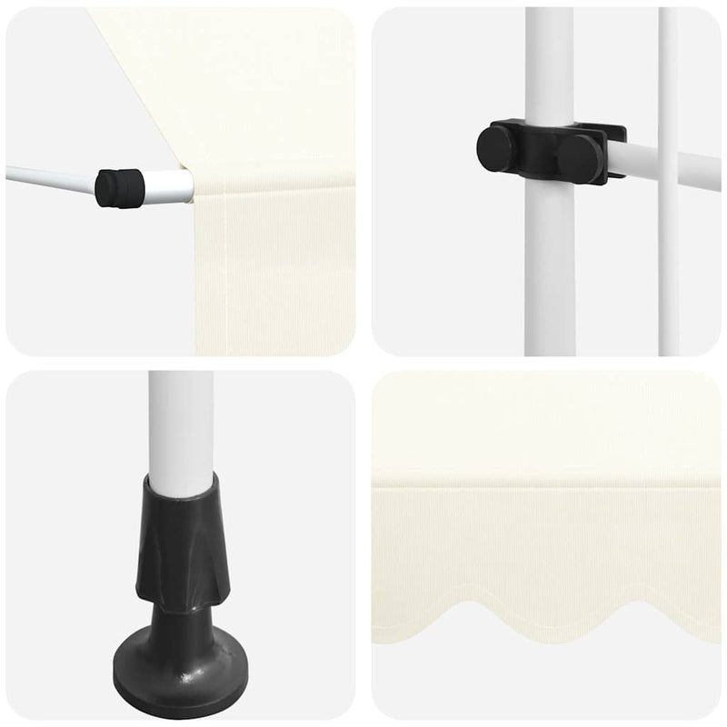 Copertină retractabilă manual, crem, 250 cm
