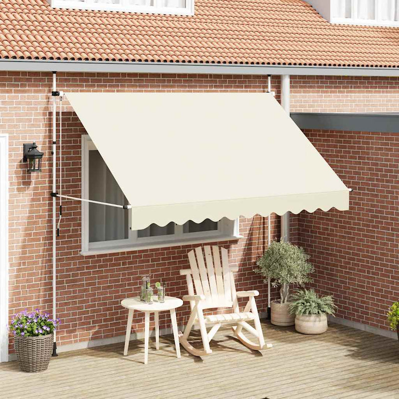 Copertină retractabilă manual, crem, 300 cm