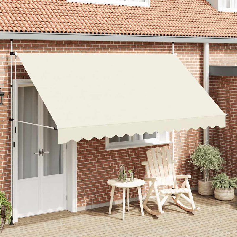 Copertină retractabilă manual, crem, 350 cm