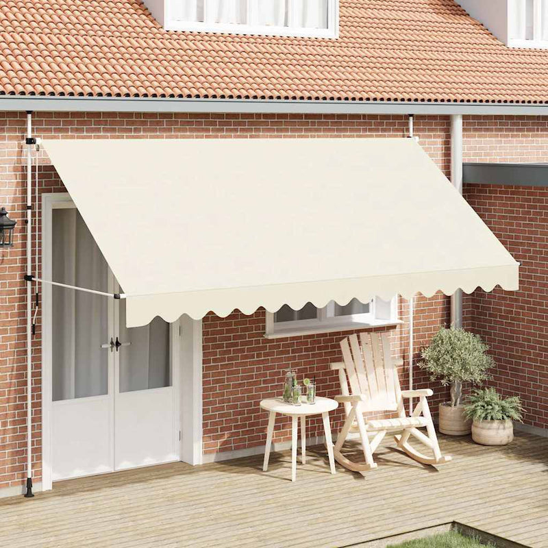 Copertină retractabilă manual, crem, 400 cm