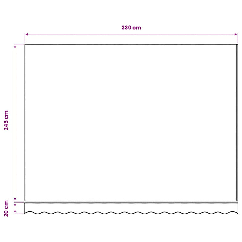 Pânză de rezervă copertină, portocaliu și alb, 350x250 cm, poliester