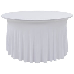 Huse elastice de masă lungi, 2 buc., alb, 120x74 cm