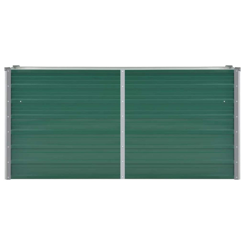Strat înălțat de grădină, verde, 160x40x77 cm, oțel galvanizat