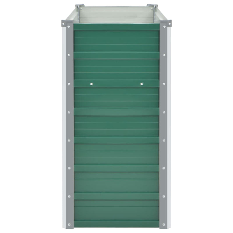 Strat înălțat de grădină, verde, 160x40x77 cm, oțel galvanizat