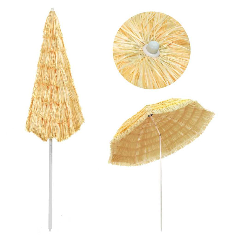 Umbrelă de plajă, natural, 300 cm, stil hawaiian