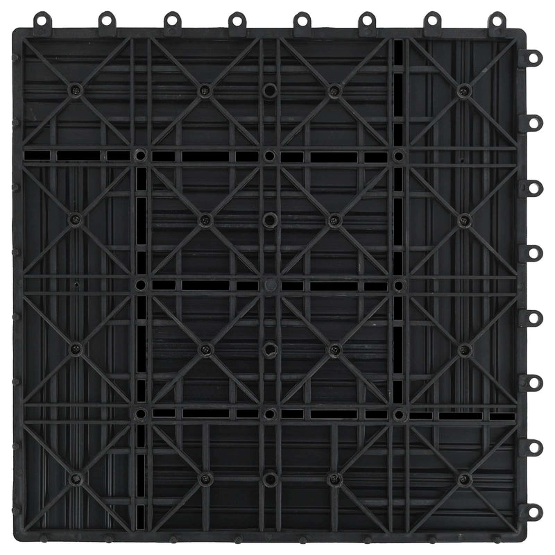 Plăci pentru Deck 11 buc. Negru 30 x 30 cm WPC