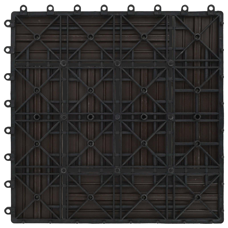 Plăci pentru Deck 11 buc. Maro închis 30 x 30 cm WPC
