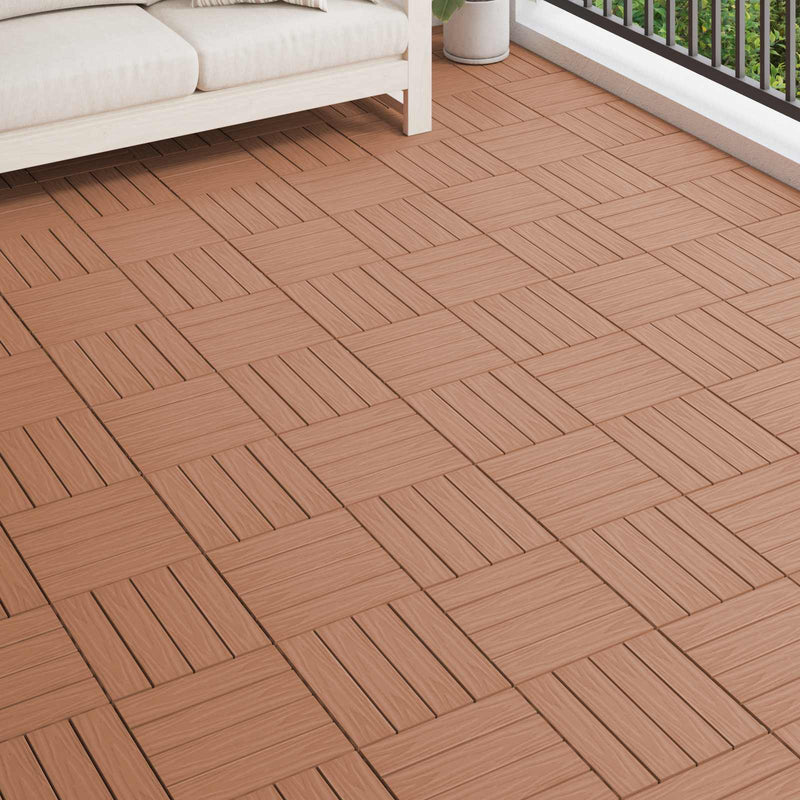 Plăci pentru Deck Design 3D 11 buc. Maro deschis 30 x 30 cm WPC
