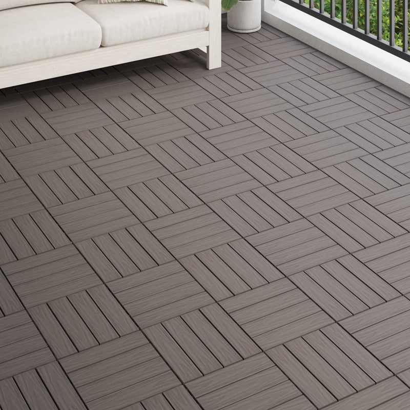 Plăci pentru Deck Design 3D 11 buc. Maro închis 30 x 30 cm WPC